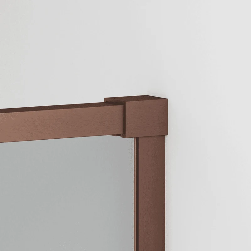 Vallance Mampara Ducha Rectangular Corredera Acceso Frontal | Vidrio Templado 6mm Antical Transparente | Perfil Cobre