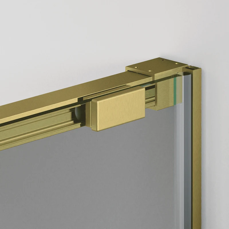 Vallance Mampara Ducha Rectangular Corredera Acceso Frontal | Vidrio Templado 6mm Antical Transparente | Perfil Oro Mate