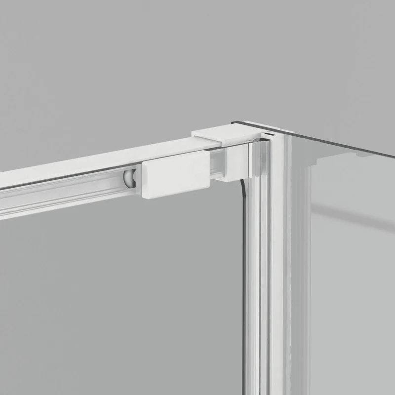 Vallance Mampara Ducha Rectangular Corredera Acceso Frontal | Vidrio Templado 6mm Antical Transparente | Perfil Blanco