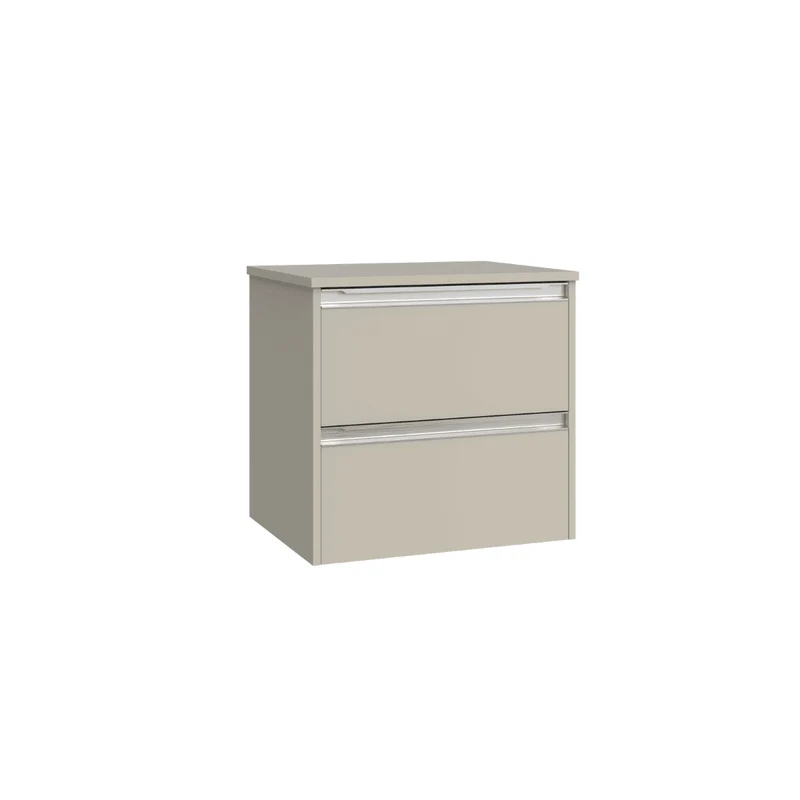 Mueble de Baño Suspendido con Lavabo Sobreponer Cerámico modelo Veloz|Mueble Volado 2 Cajones Con Tirador | Moka
