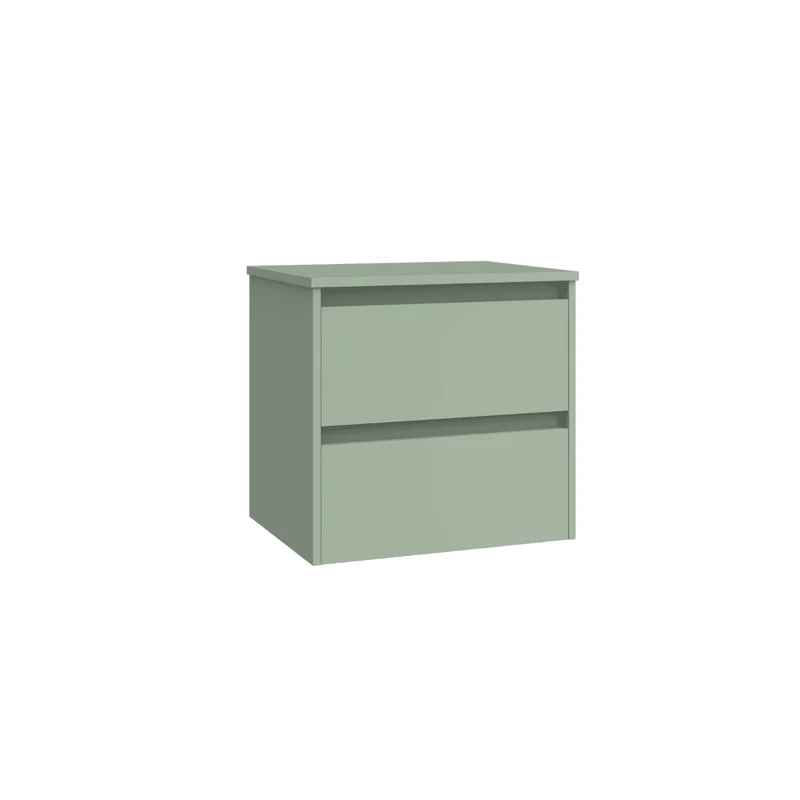 Mueble de Baño Suspendido con Lavabo Sobreponer Cerámico modelo Veloz| Mueble Volado 2 Cajones | Leaf