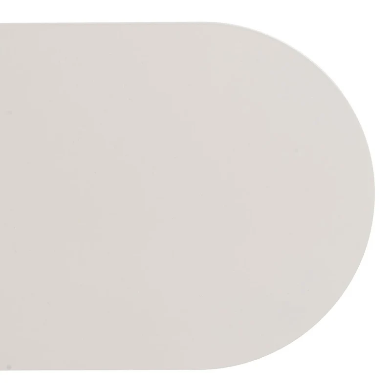 Mesa auxiliar ovalada de metal en color beige de 45x28x49 cm