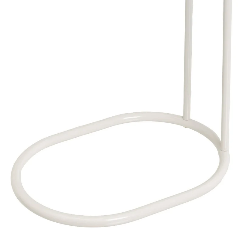 Mesa auxiliar ovalada de metal en color beige de 45x28x49 cm