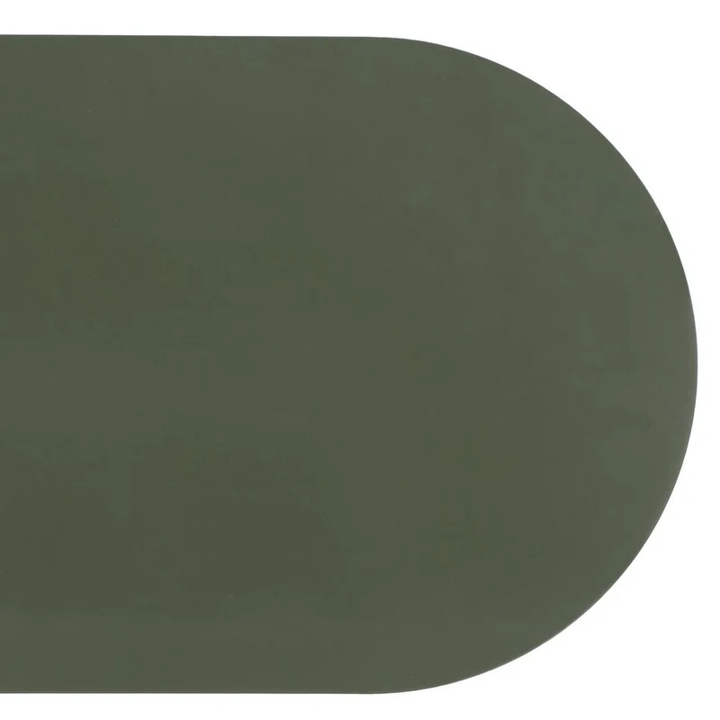 Mesa auxiliar ovalada de metal en color verde de 45x28x49 cm