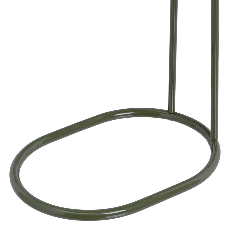 Mesa auxiliar ovalada de metal en color verde de 45x28x49 cm