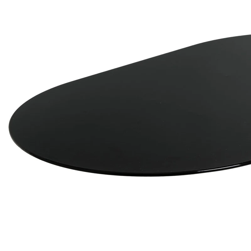 Mesa auxiliar ovalada de metal en color negro de 45x28x49 cm