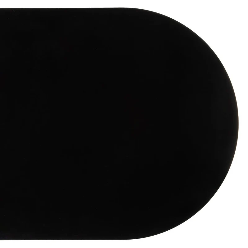 Mesa auxiliar ovalada de metal en color negro de 45x28x49 cm
