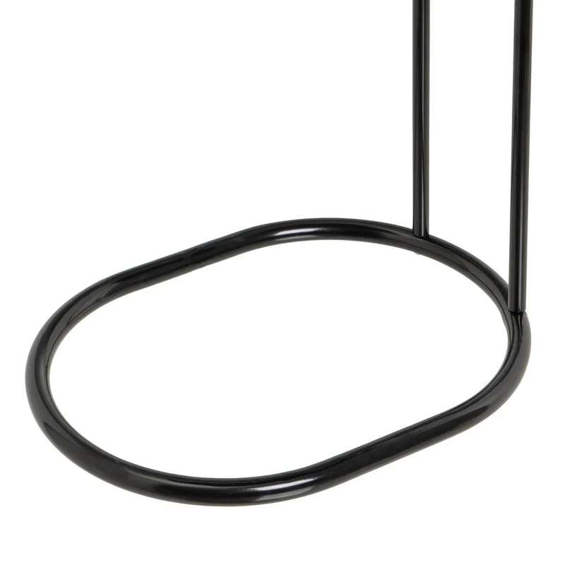 Mesa auxiliar ovalada de metal en color negro de 45x28x49 cm