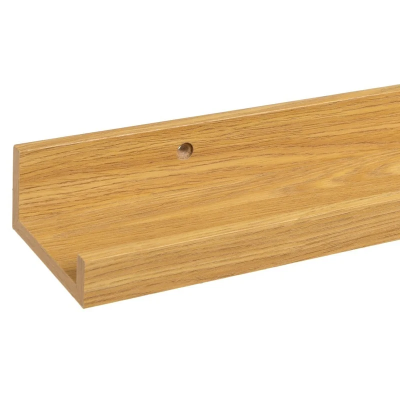2 estantes flotantes de pared de madera color roble de 60x9,5x5 cm