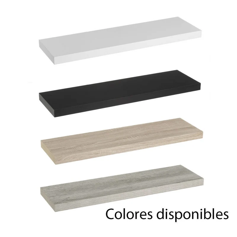 Set de 2 estantes de pared flotantes color madera natural 100x23,5x3,8 cm
