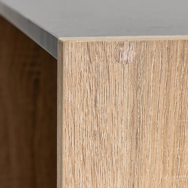 Estantería Cubo con 8 huecos de laminado gris y roble de 120x60x30 cm