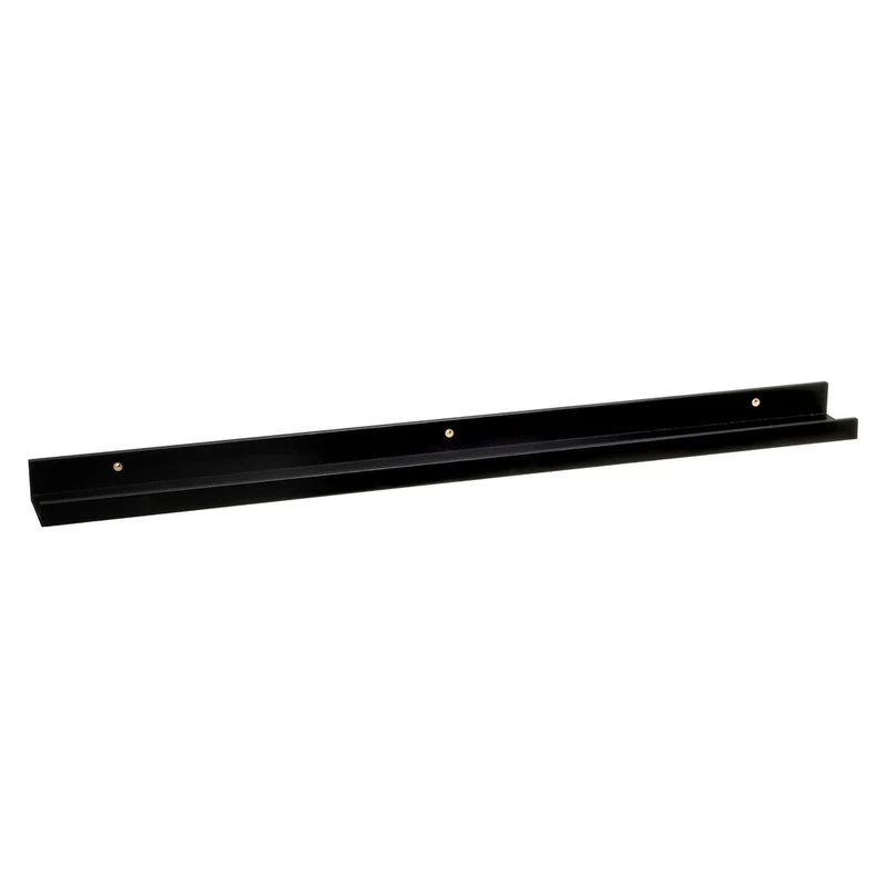 Estante flotante de pared de madera negra para cuadros de 100x9,5x5 cm