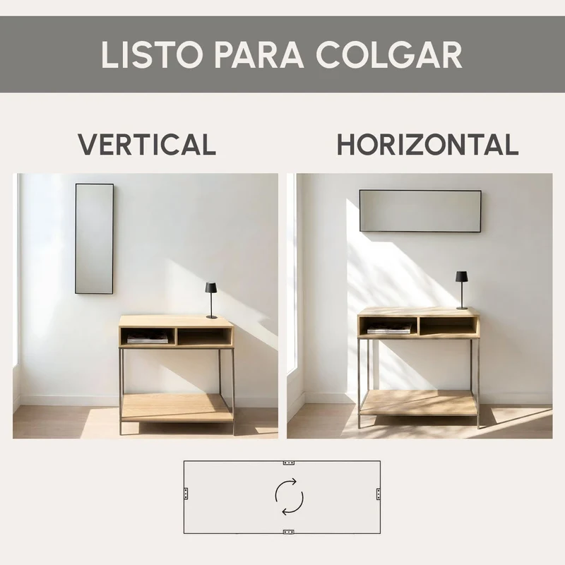 Espejo de pared de cuerpo entero con marco de plástico