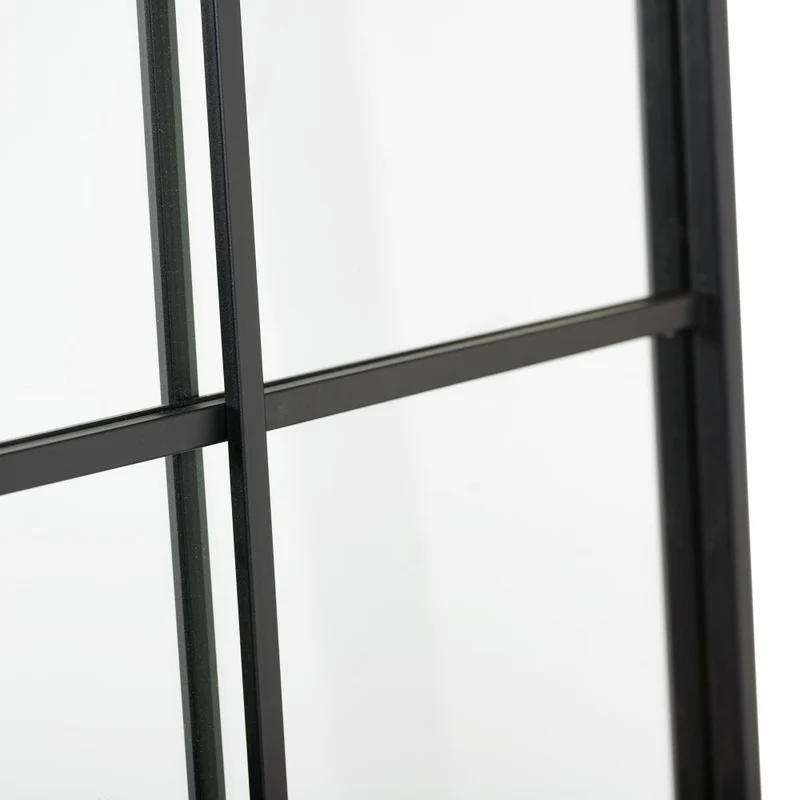 Espejo ventana grande industrial negro metal y cristal 90x180 cm