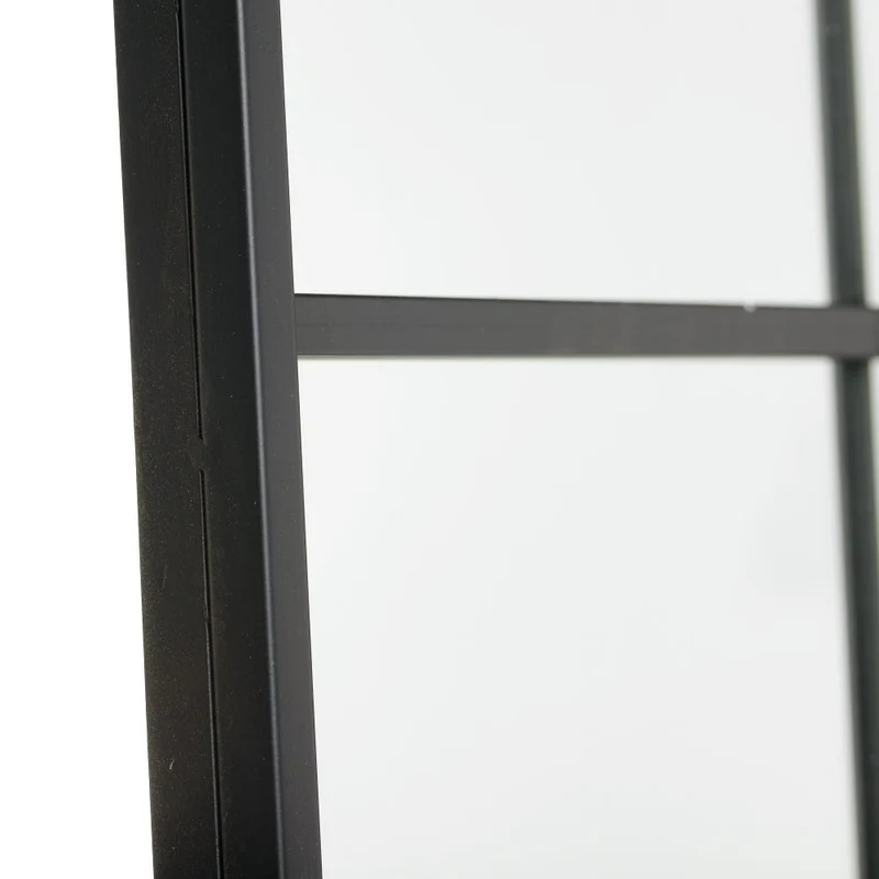 Espejo ventana grande industrial negro metal y cristal 90x180 cm