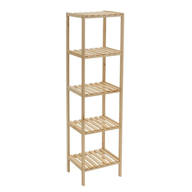 Estantería de pie de madera de abeto con 5 baldas de 35x30x130 cm