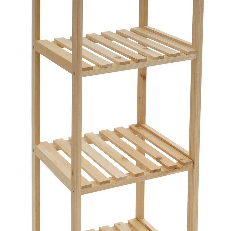 Estantería de pie de madera de abeto con 5 baldas de 35x30x130 cm