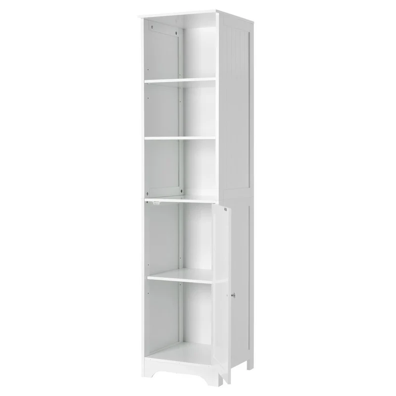 Mueble auxiliar blanco de tablero lacado y 1 puerta de 40x38x160 cm