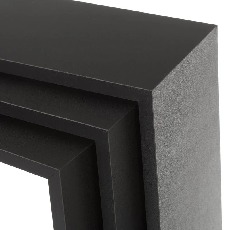 Set de 3 estantes de pared cuadrados negros de 30x30, 27x27 y 24x24 cm