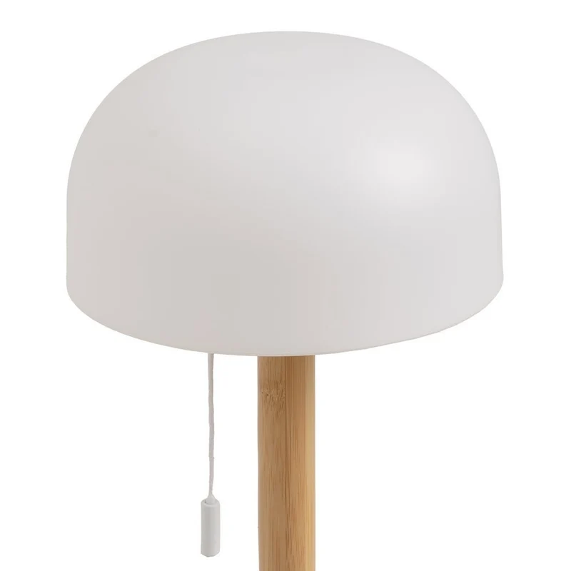 Lámpara de sobremesa led con pantalla de bambú natural de 15x15x28 cm