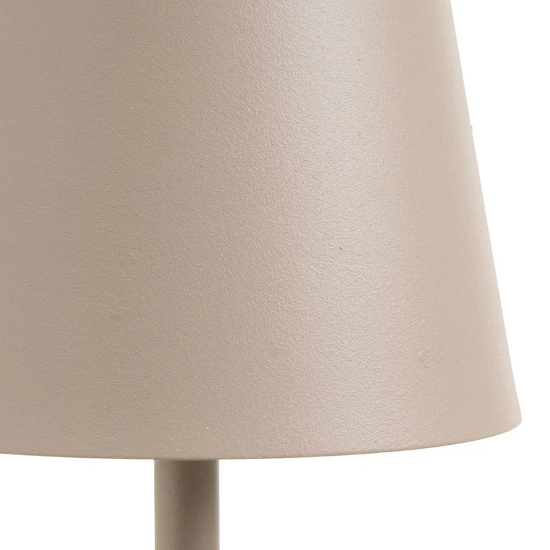 Lámpara LED regulable y recargable de metal beige de 3W de 11x11x37 cm