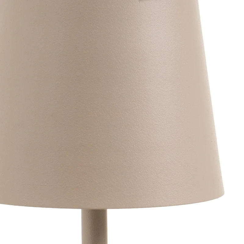 Lámpara LED regulable y recargable de metal beige de 3W de 9x9x27 cm