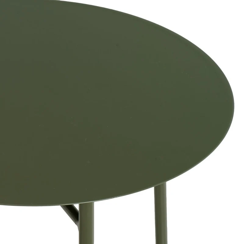 Mesa auxiliar redonda de tubo metálico verde de 30x30x60 cm