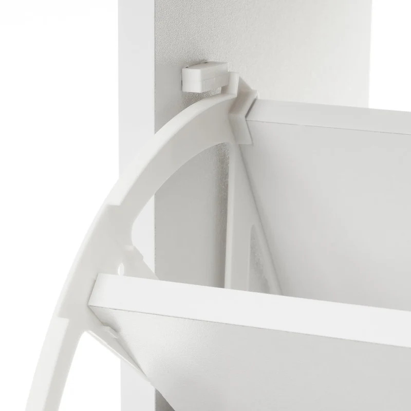 Zapatero de estilo moderno con cajón y 2 puertas blanco de 60x24x80 cm.