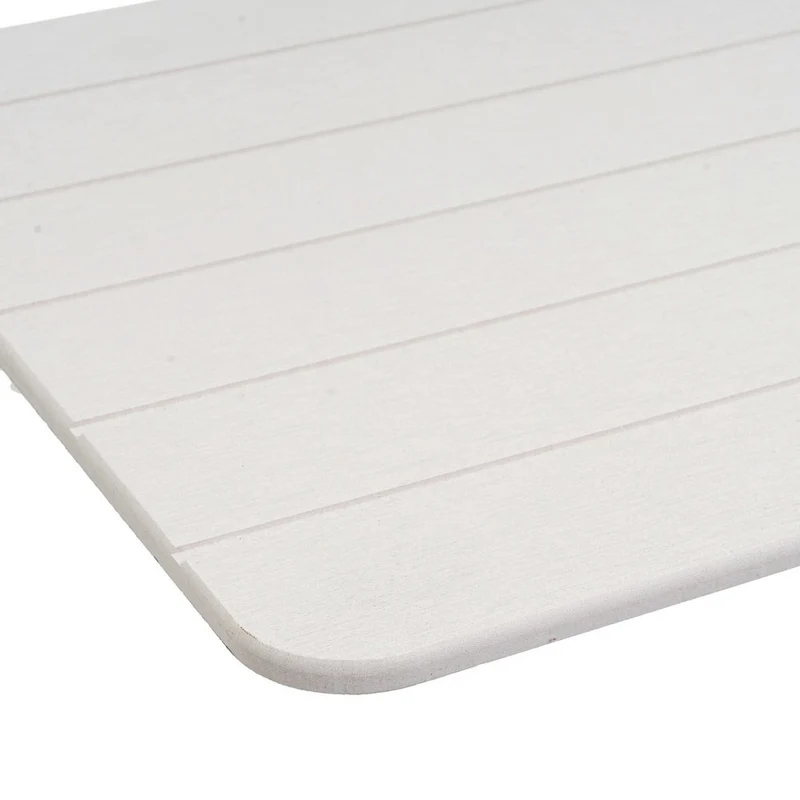 Alfombra de baño de diatomita gris claro con rayas de 60x39 cm