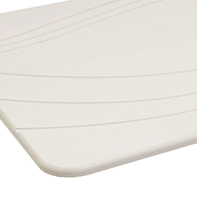 Alfombra de baño de diatomita gris claro con ondas de 60x39 cm