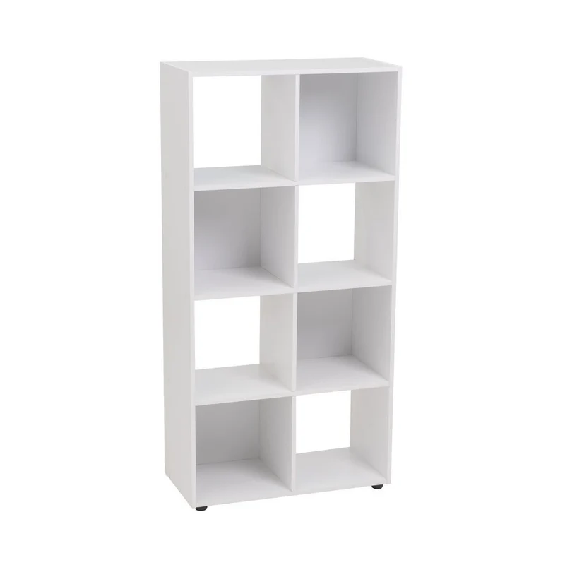 Estantería Cubo con 8 huecos de laminado blanco de 120x60x30 cm