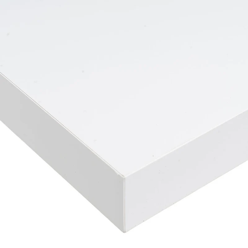 Set de 2 estantes flotantes cuadrados de tablero laminado blanco 23,5 cm