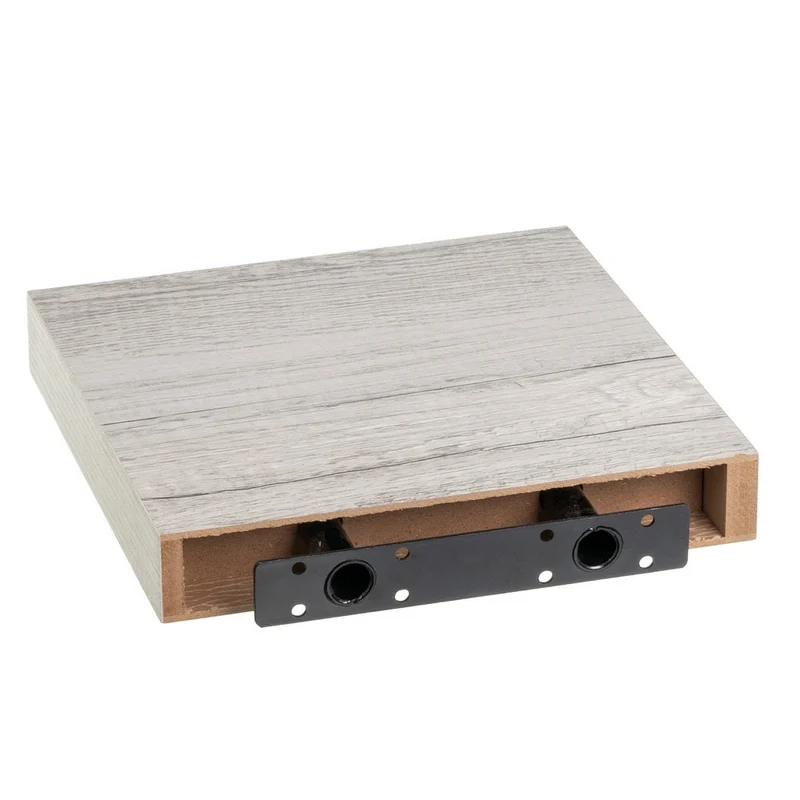Set de 2 estantes flotantes cuadrados de tablero laminado gris de 23,5cm