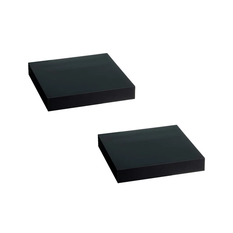 Set de 2 estantes flotantes cuadrados tablero laminado color negro 23,5cm