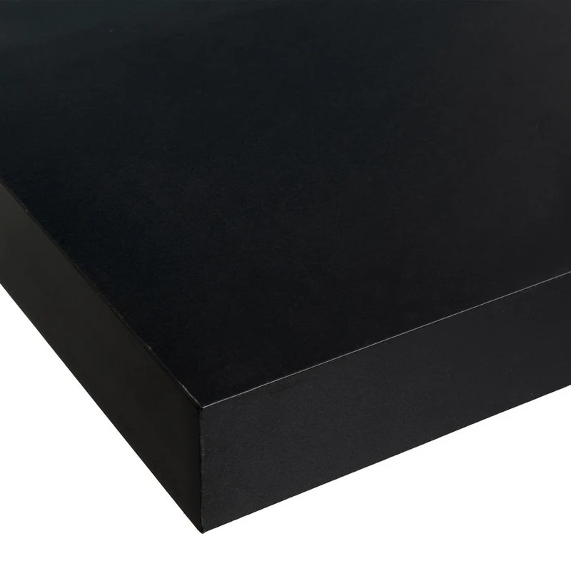 Set de 2 estantes flotantes cuadrados tablero laminado color negro 23,5cm