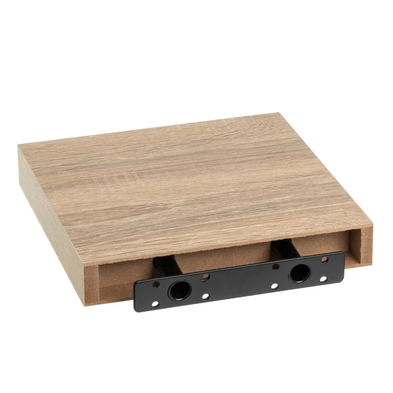 Set de 2 estantes flotantes cuadrados tablero laminado roble claro 23,5cm