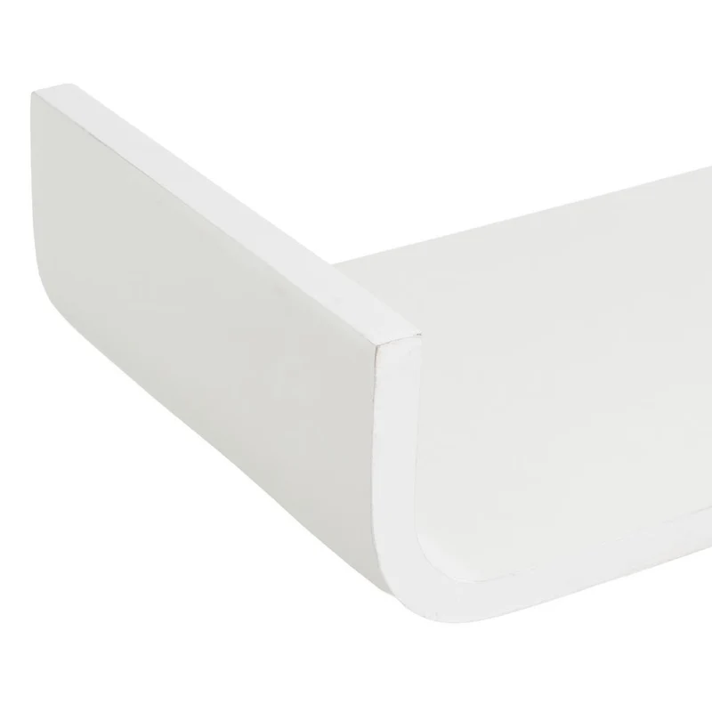 Estante de pared curvo de tablero laminado PVC color blanco de 60x20x10 cm