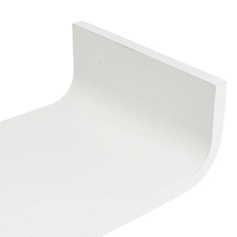 Estante de pared curvo de tablero laminado PVC color blanco de 60x20x10 cm