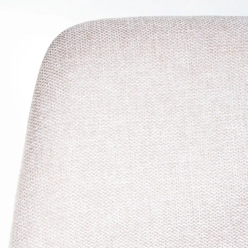 4 sillas de comedor Lina beige tapizadas en lino con patas metálicas negras