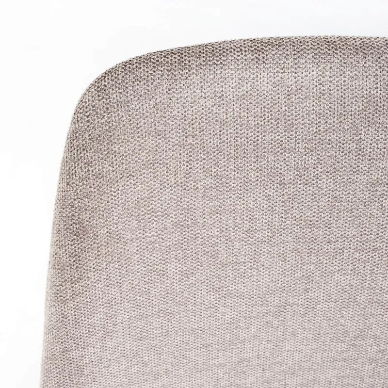 4 sillas de comedor Lina taupe tapizadas en lino con patas metálicas negras