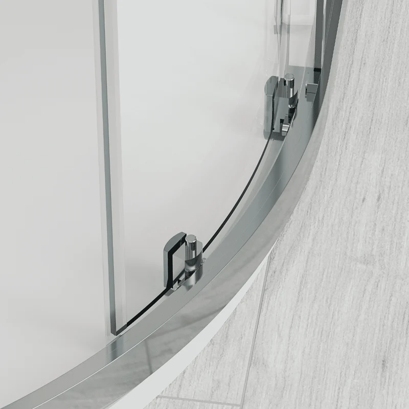 Zurita Mampara de Ducha Semicircular Corredera| Mampara Ducha Curva Angular Transparente| Cristal Templado 5mm Antical | Altura 190 cm