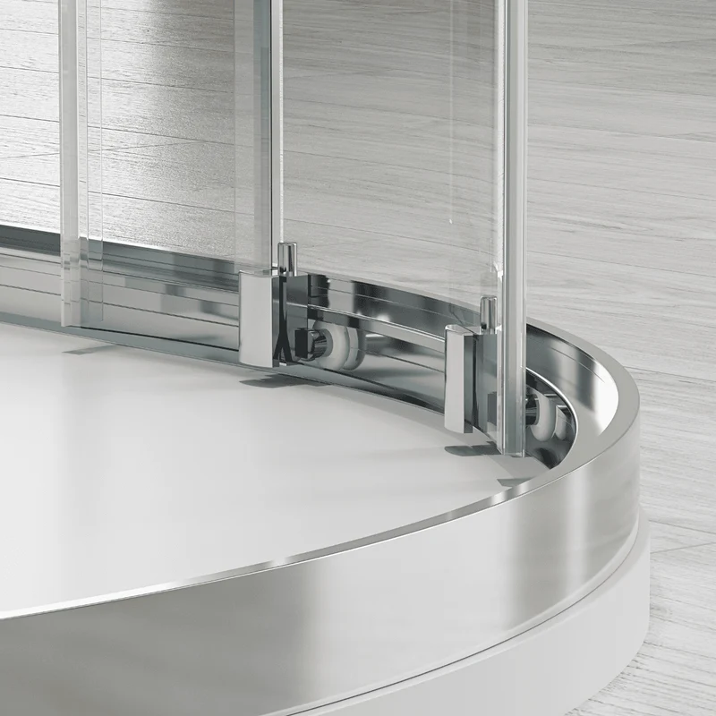 Zurita Mampara de Ducha Semicircular Corredera| Mampara Ducha Curva Angular Transparente| Cristal Templado 5mm Antical | Altura 190 cm