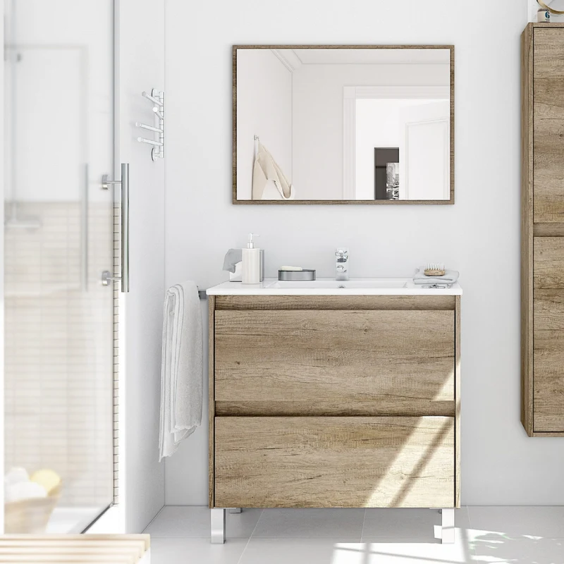 Mueble Lavabo con Espejo Dakota 80cm