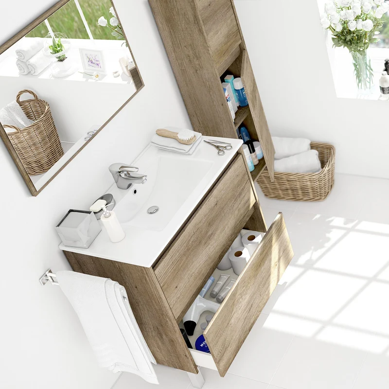 Mueble Lavabo con Espejo Dakota 80cm