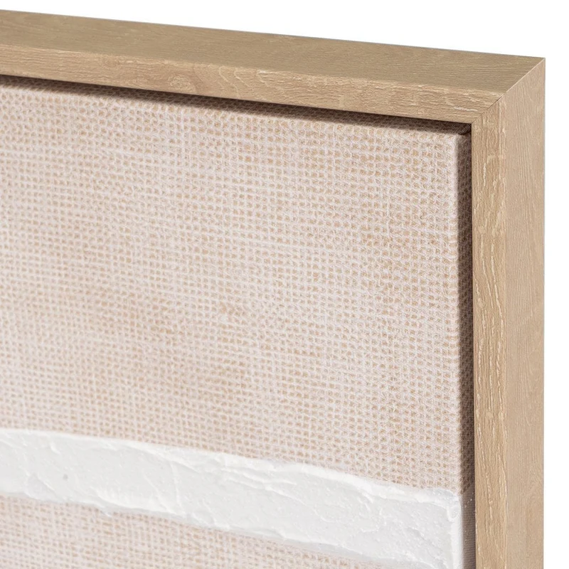 Set 2 cuadros abstractos decorativos beige con marco de 70x50 cm