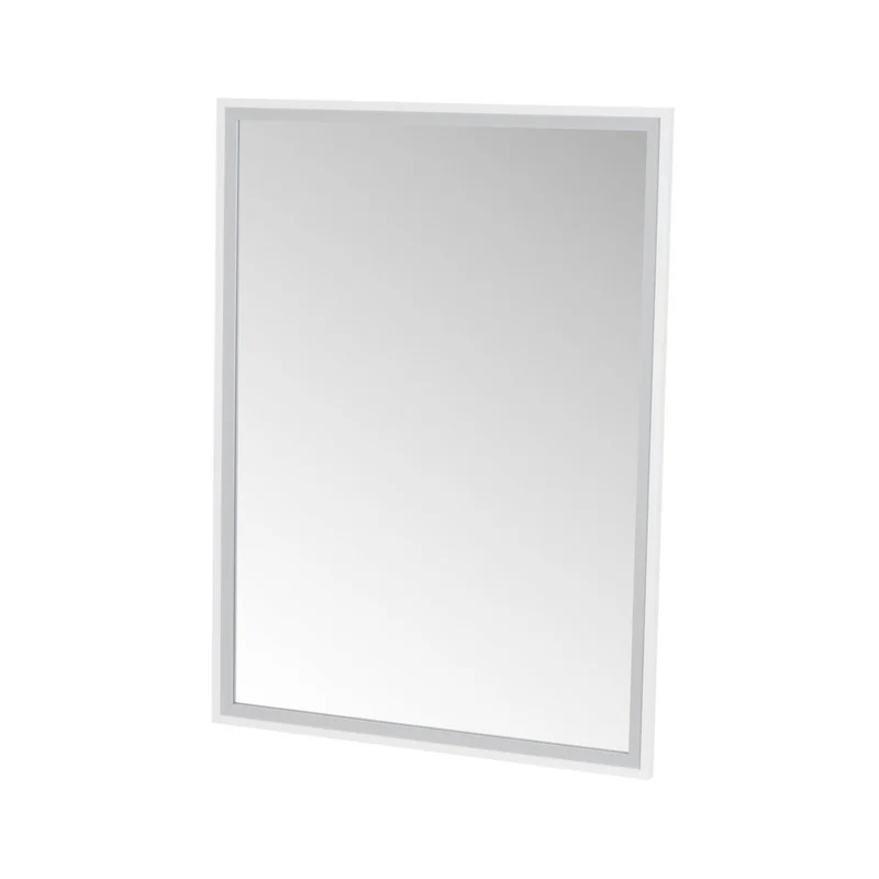 Espejo pared rectangular marco blanco y plata decorativo de 54x74 cm