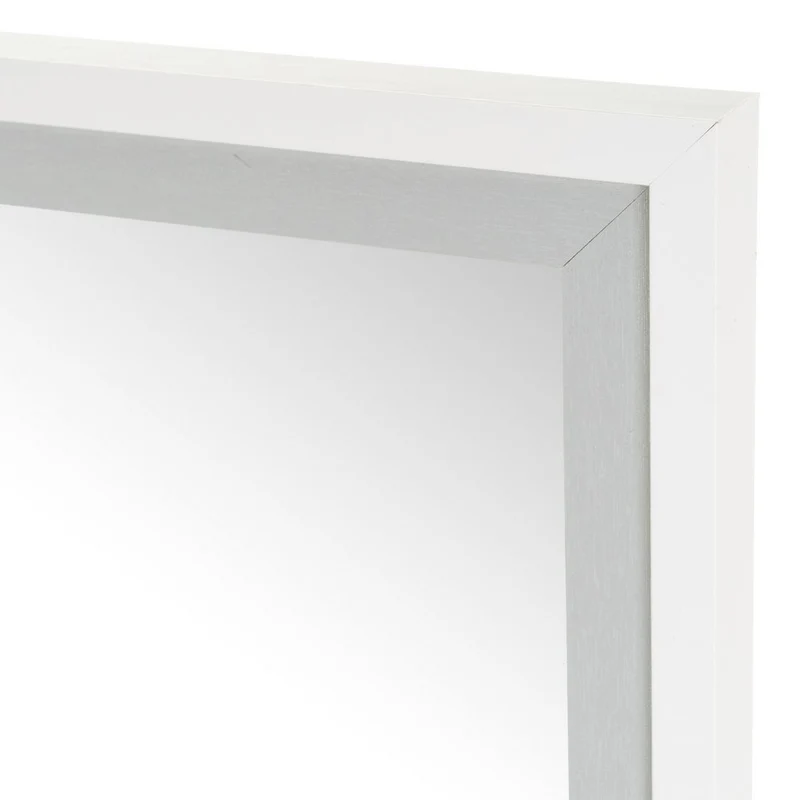 Espejo pared rectangular marco blanco y plata decorativo de 54x74 cm