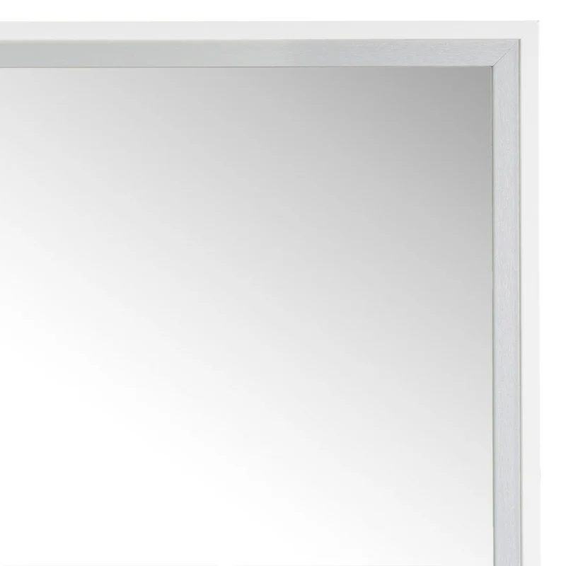 Espejo pared rectangular marco blanco y plata decorativo de 54x74 cm