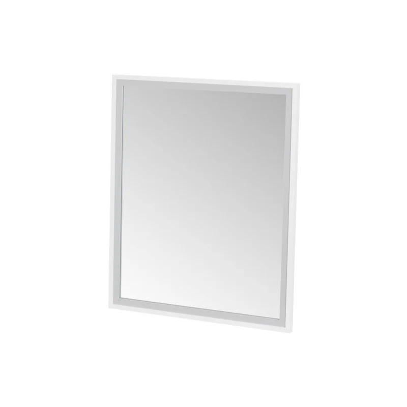 Espejo pared rectangular marco blanco y plata decorativo de 44x55 cm