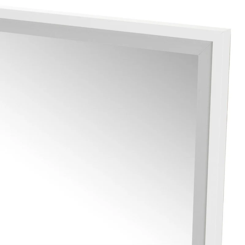 Espejo pared rectangular marco blanco y plata decorativo de 44x55 cm